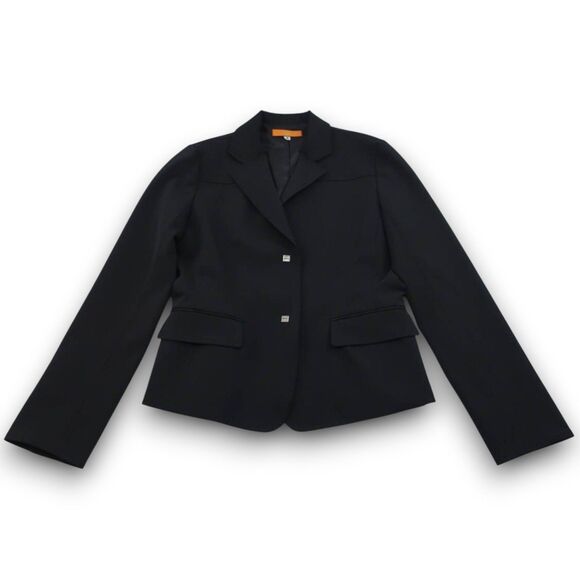 MCM (Authentic) Sleek Black Single Breasted Blazer Suit Lined Jacket, Size M/6-8 - Picture 10 of 10